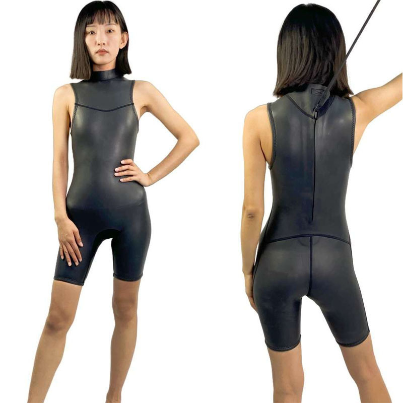 Women’S Smooth‑Skin Shorty Wetsuit 2/2mm Sleeveless High‑Neck Back Zip Surf, SUP, Open‑Water Swim, Tri Warm‑Up